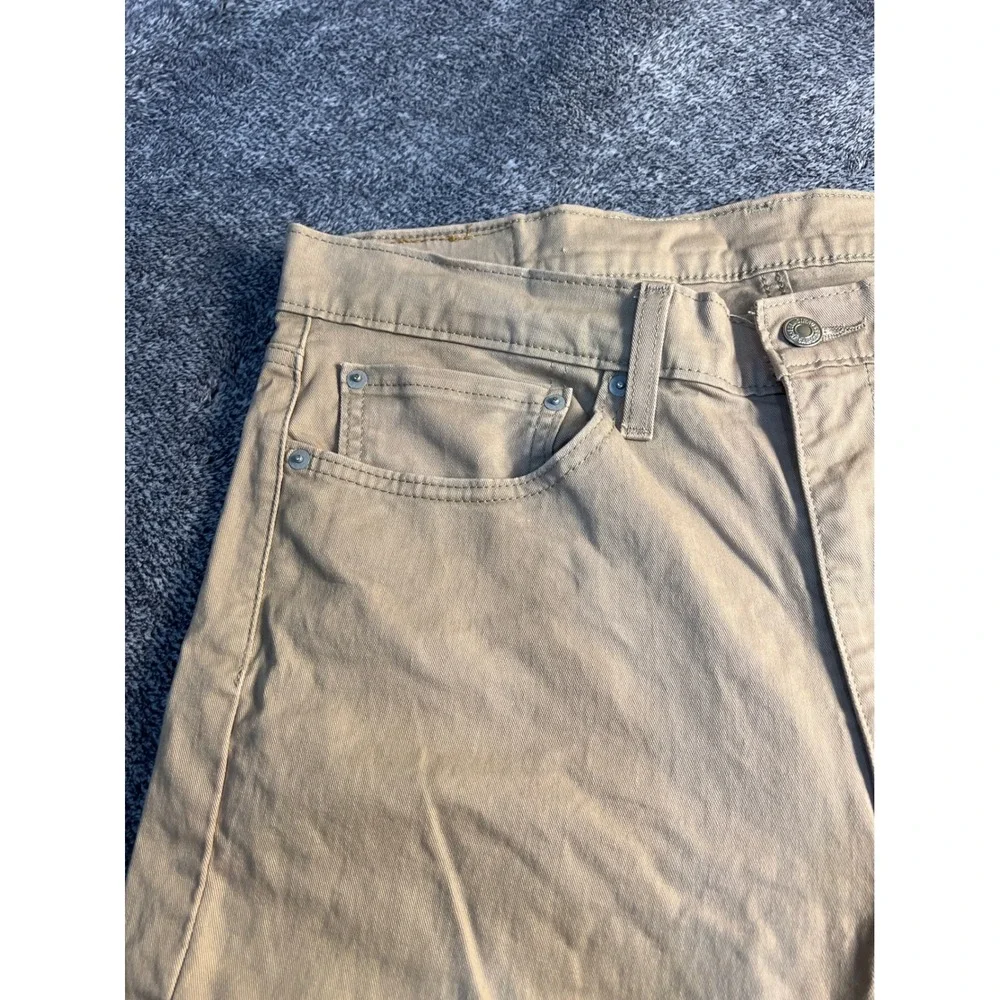 Levis 514 Straight Fit Khaki Pants Mens 36x32 Tan Cotton Stretch Chino Trousers
